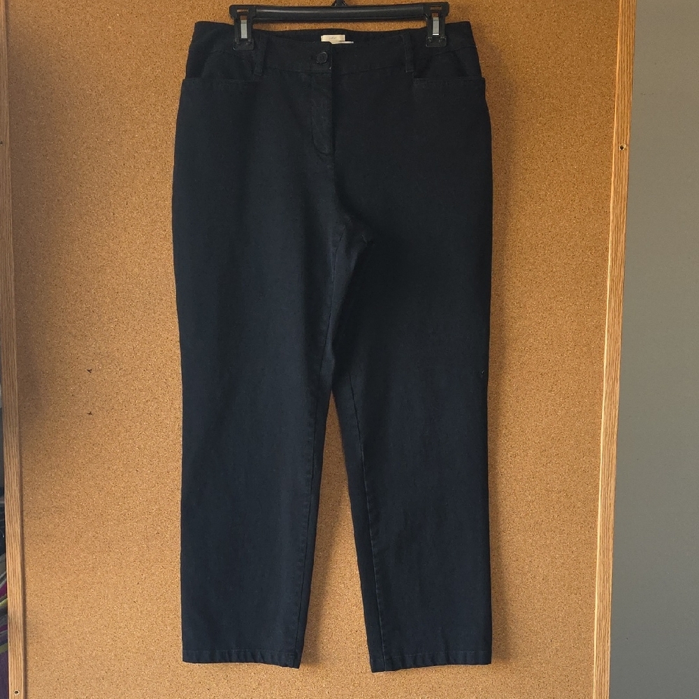 Talbots Curvey Black Trousers Size 10 Business Casual Normcore